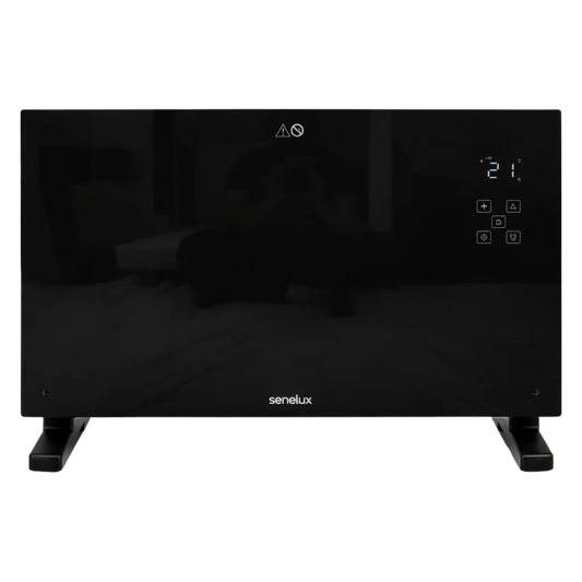 Black Glass Panel Heater with Wifi Controls