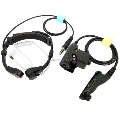 Tactical Heavy Duty Headset Neck Throat Mic U94 PTT