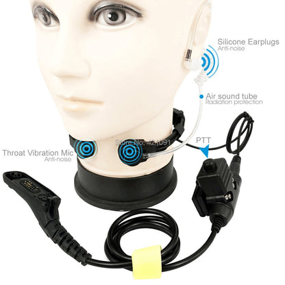 Tactical Heavy Duty Headset Neck Throat Mic U94 PTT