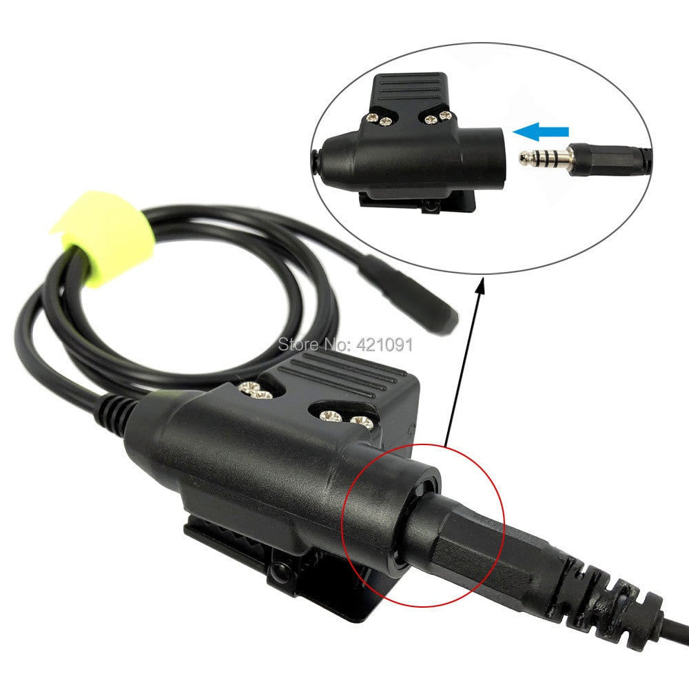 Tactical Heavy Duty Headset Neck Throat Mic U94 PTT